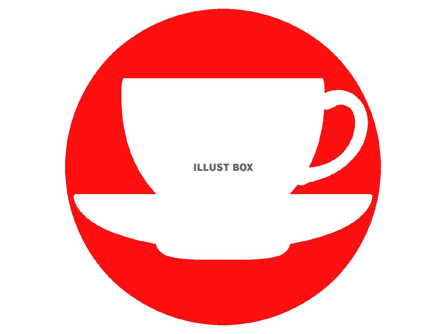 赤色のコーヒーカップのシルエット