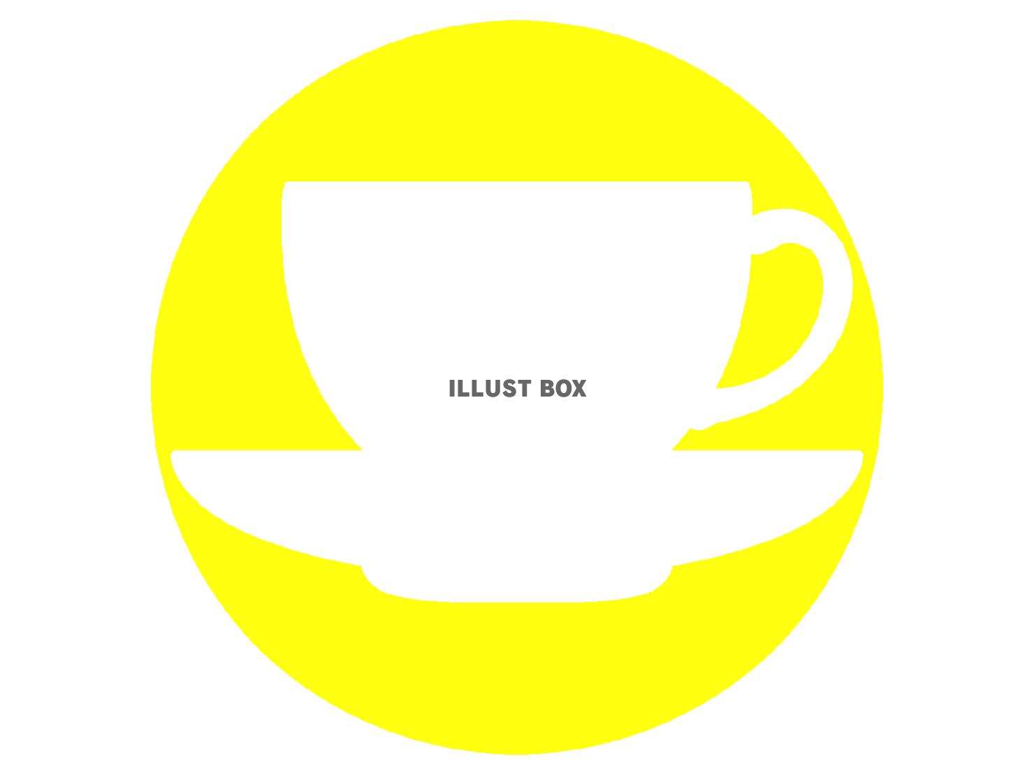 黄色のコーヒーカップのシルエット