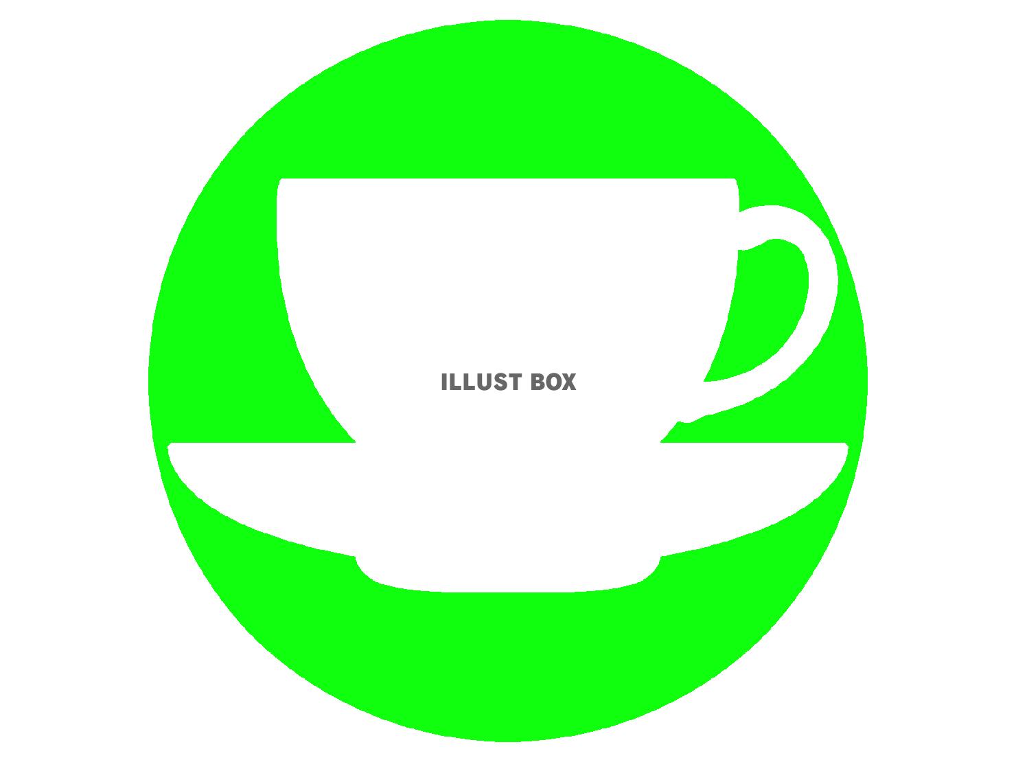 緑色のコーヒーカップのシルエット