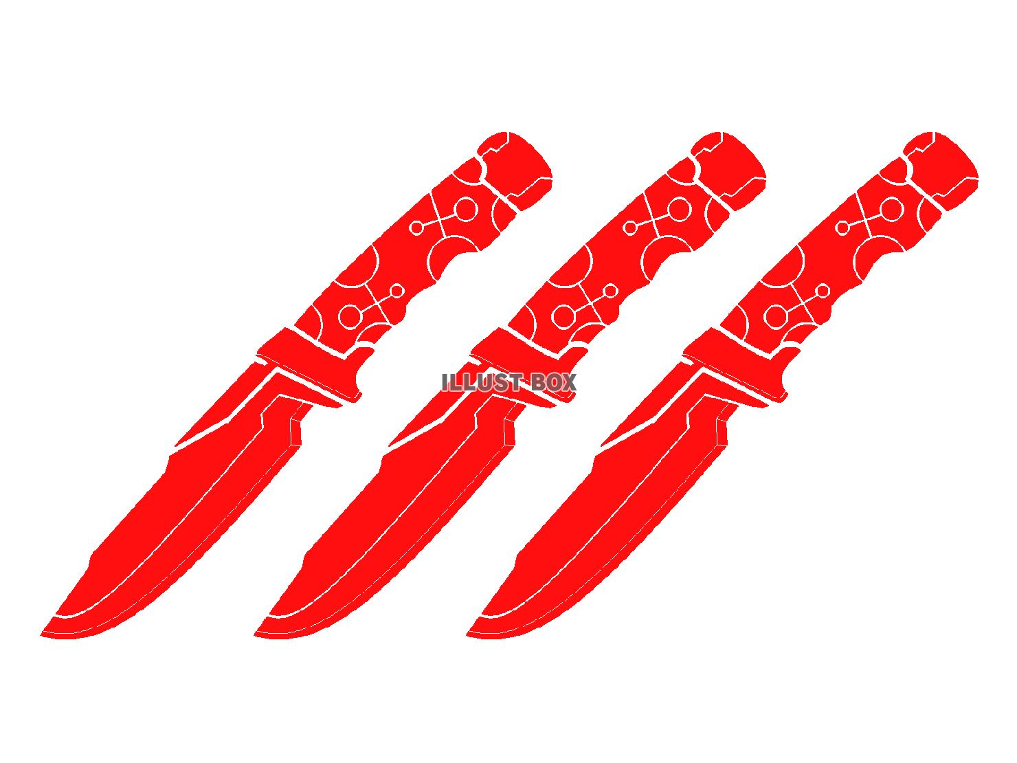 赤色のナイフのシルエット