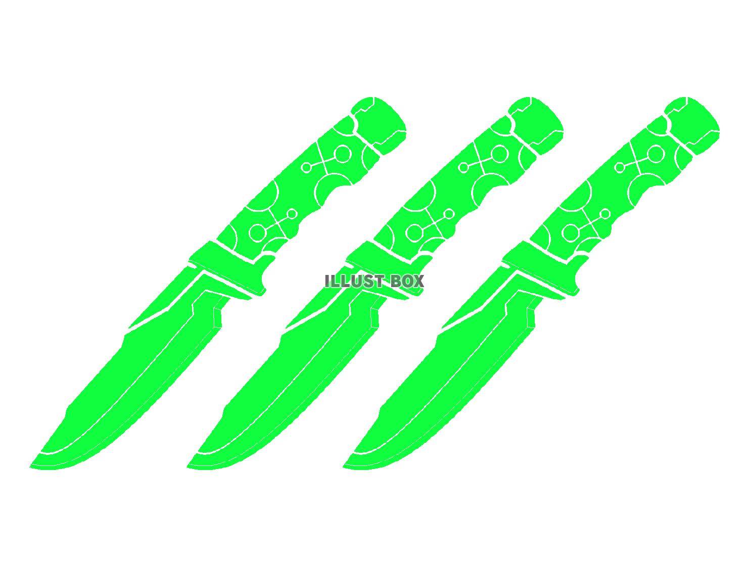 緑色のナイフのシルエット