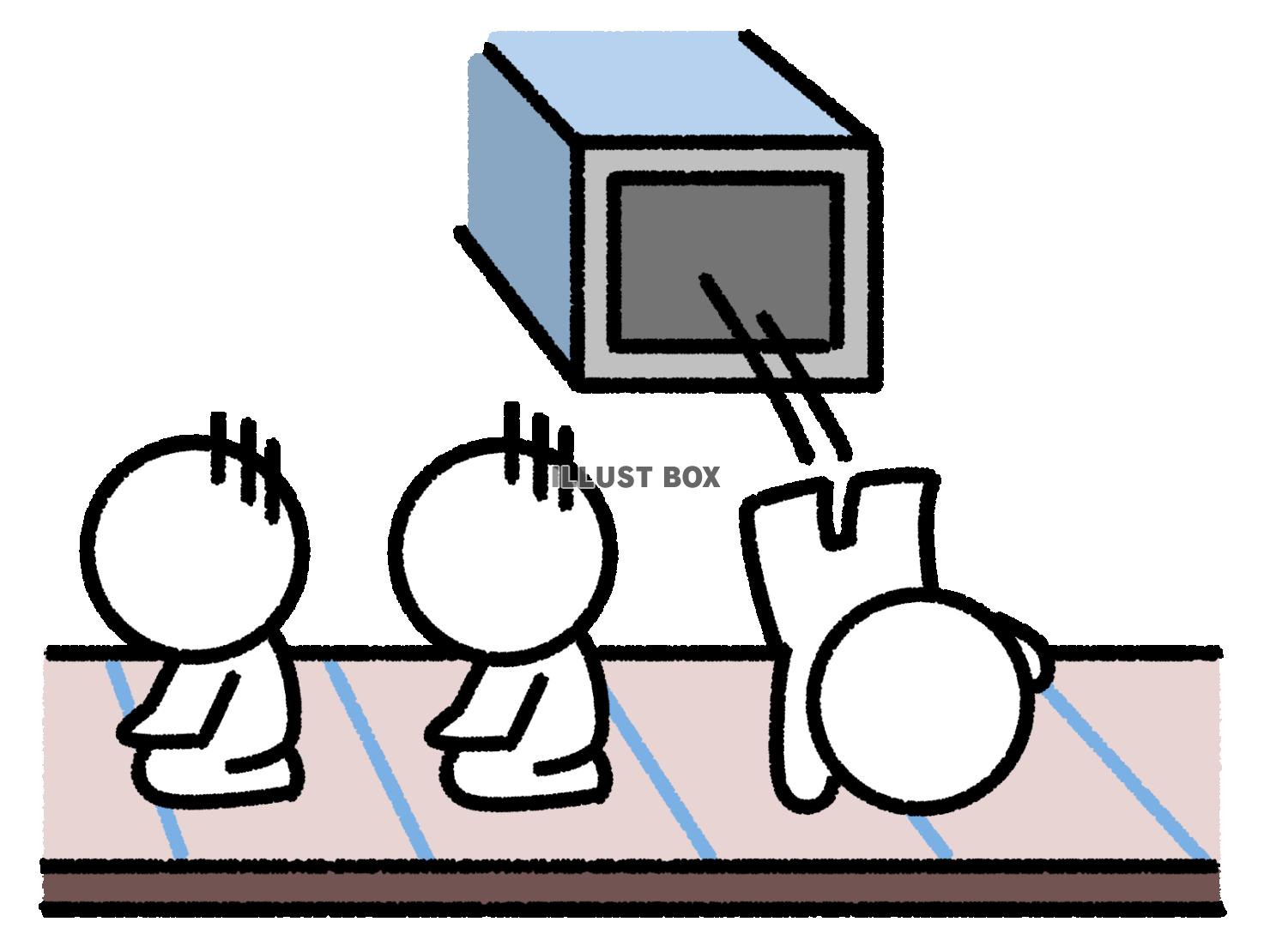 逆らわないでレールに乗せられる棒人間