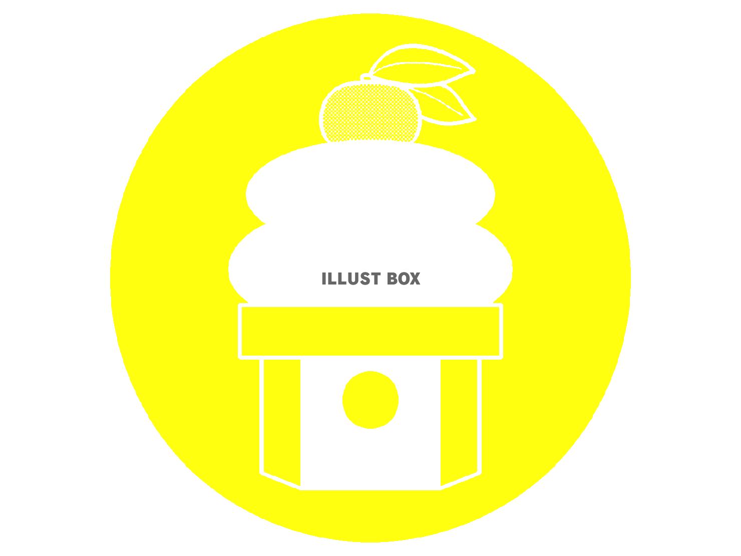 黄色の鏡餅のシルエットアイコン