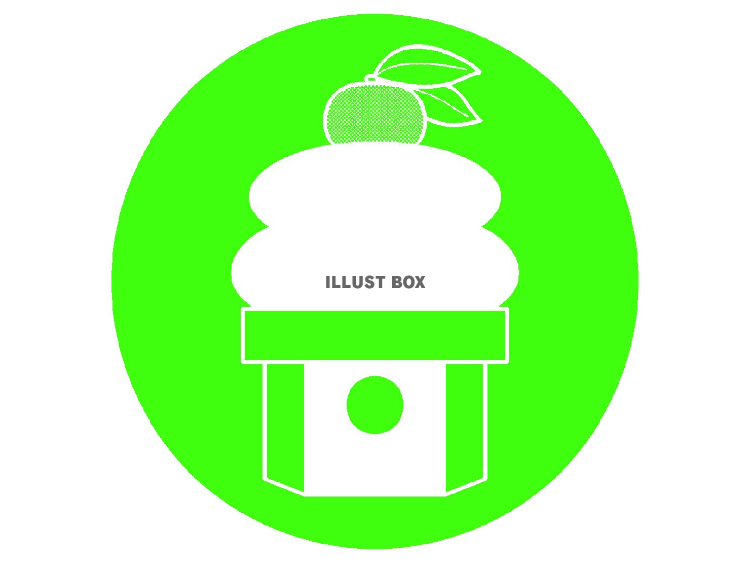 緑色の鏡餅のシルエットアイコン