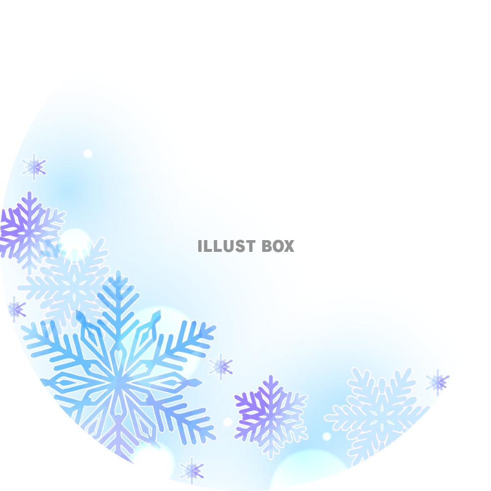 雪もようの円型ラベル