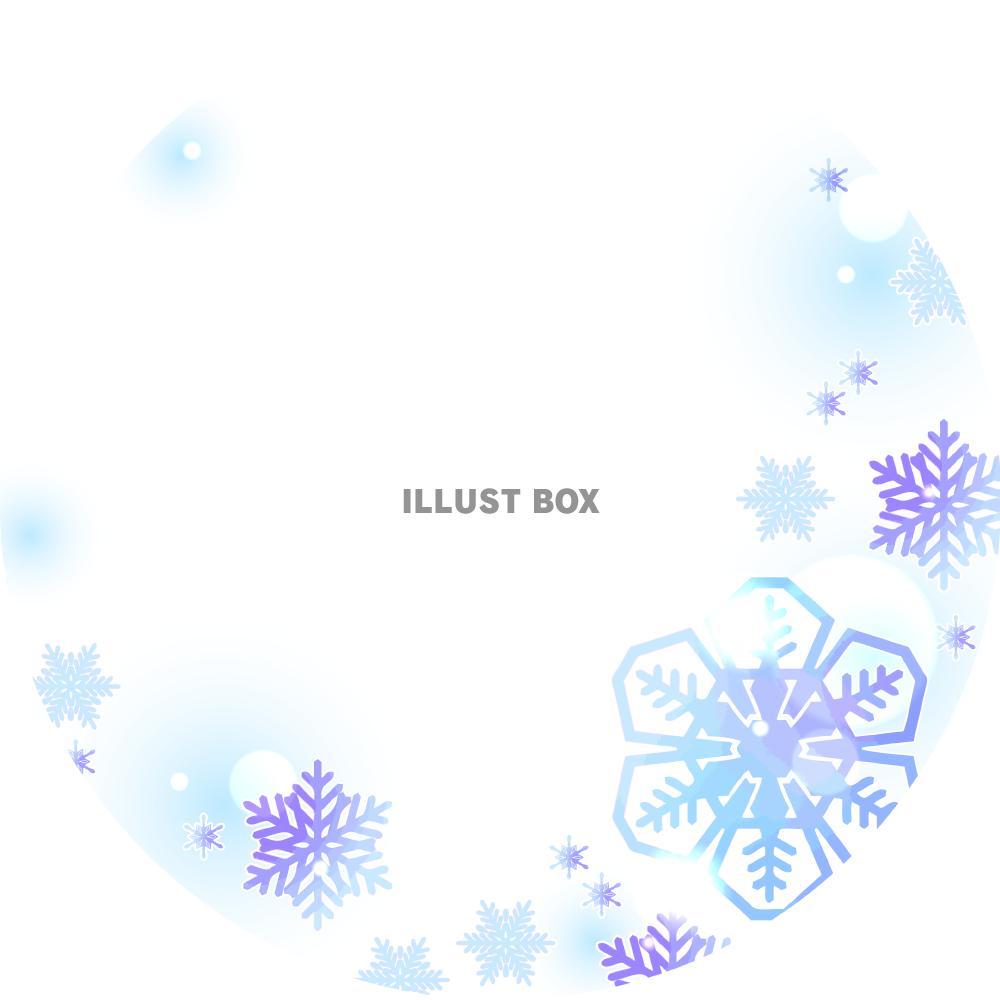 雪もようの円型フレーム