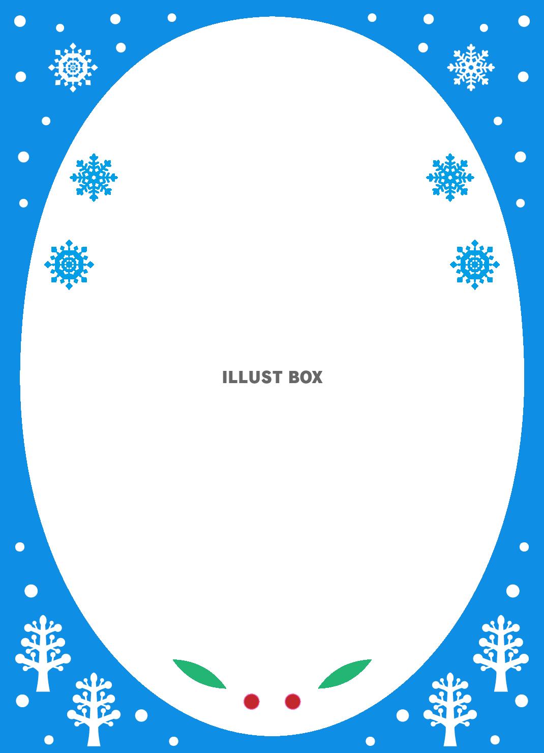 雪うさぎのフレーム（タテ）