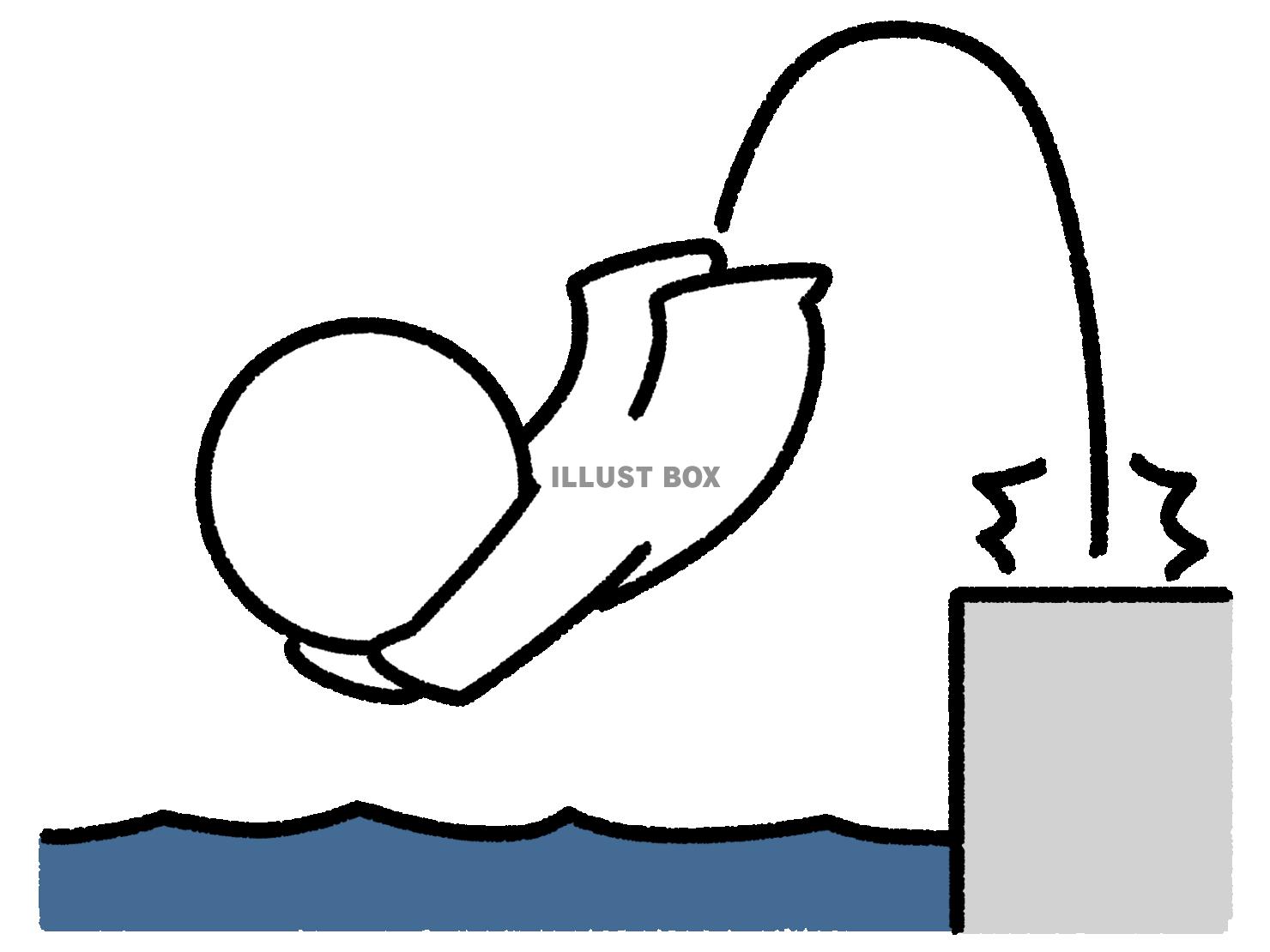 海に飛び込む棒人間