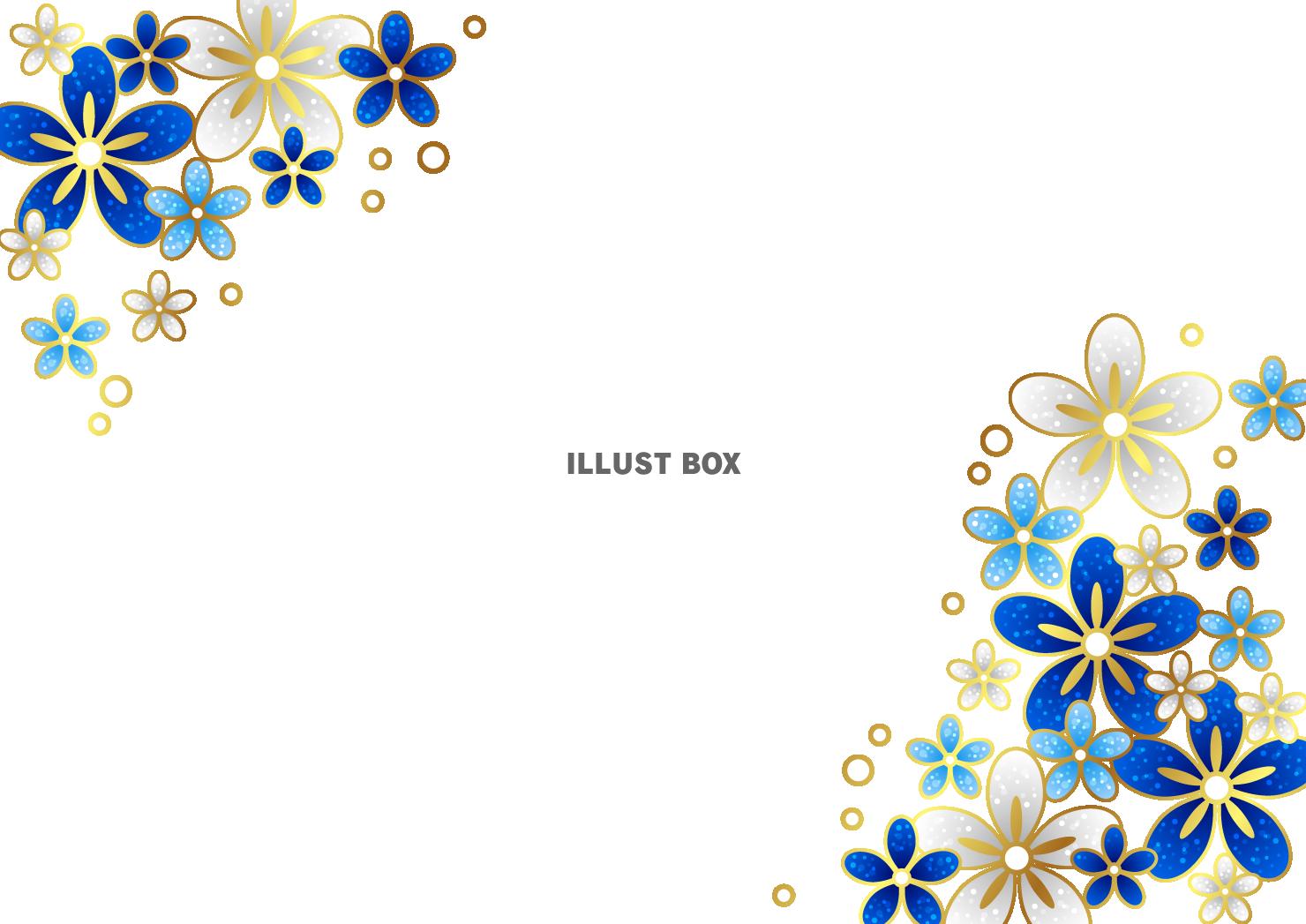 桜、文様花、春、宝石、螺鈿、青