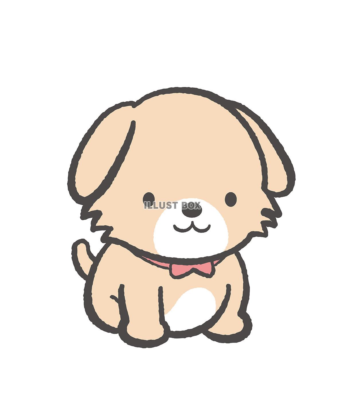 かわいい子犬の手描きイラスト