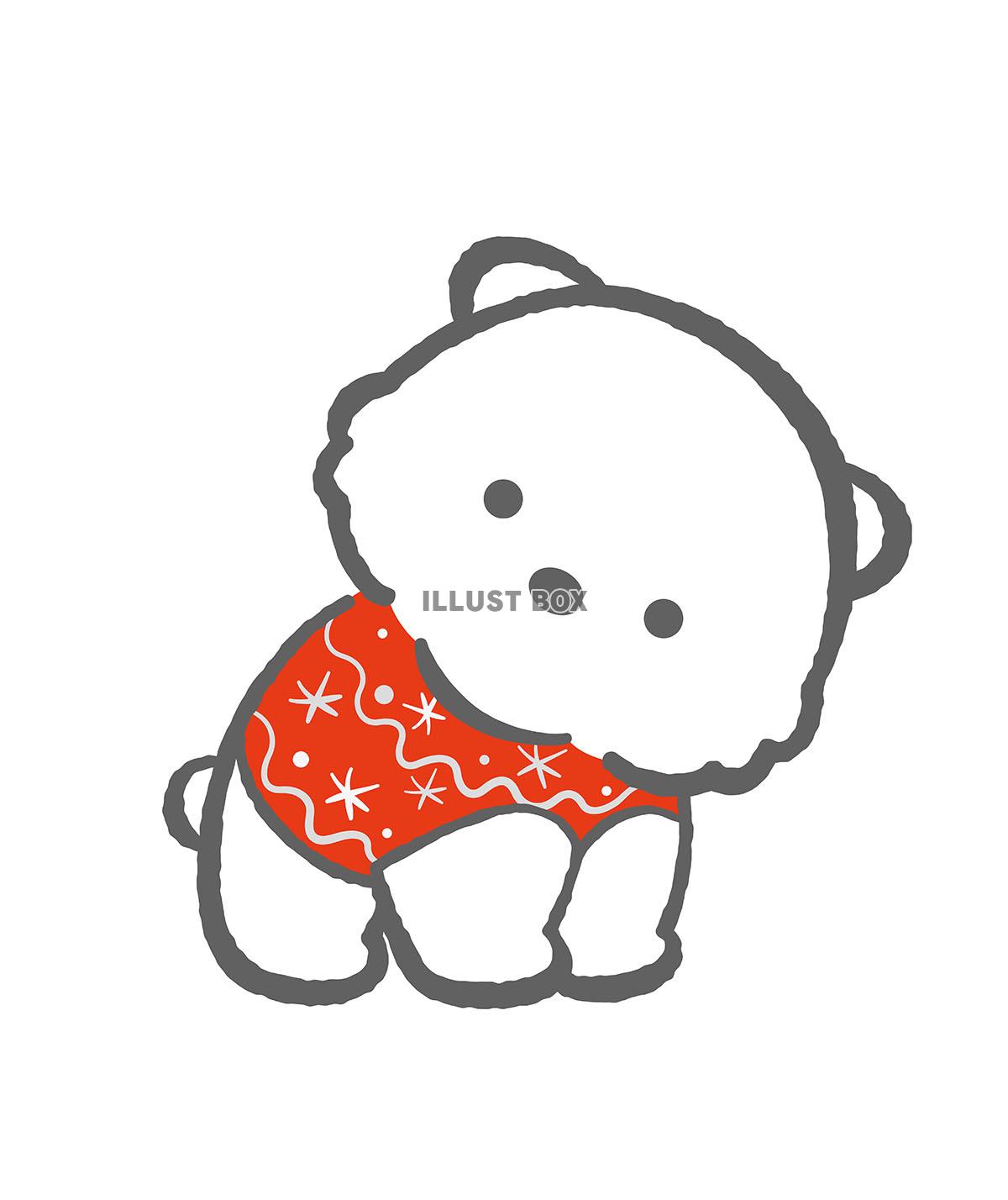 かわいい子犬の手描きイラスト