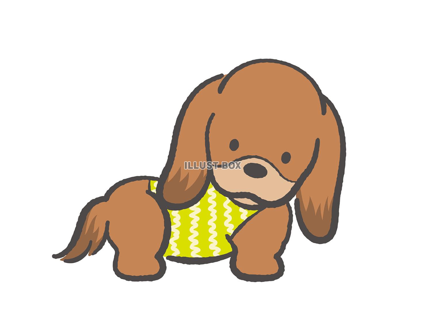 かわいい子犬の手描きイラスト