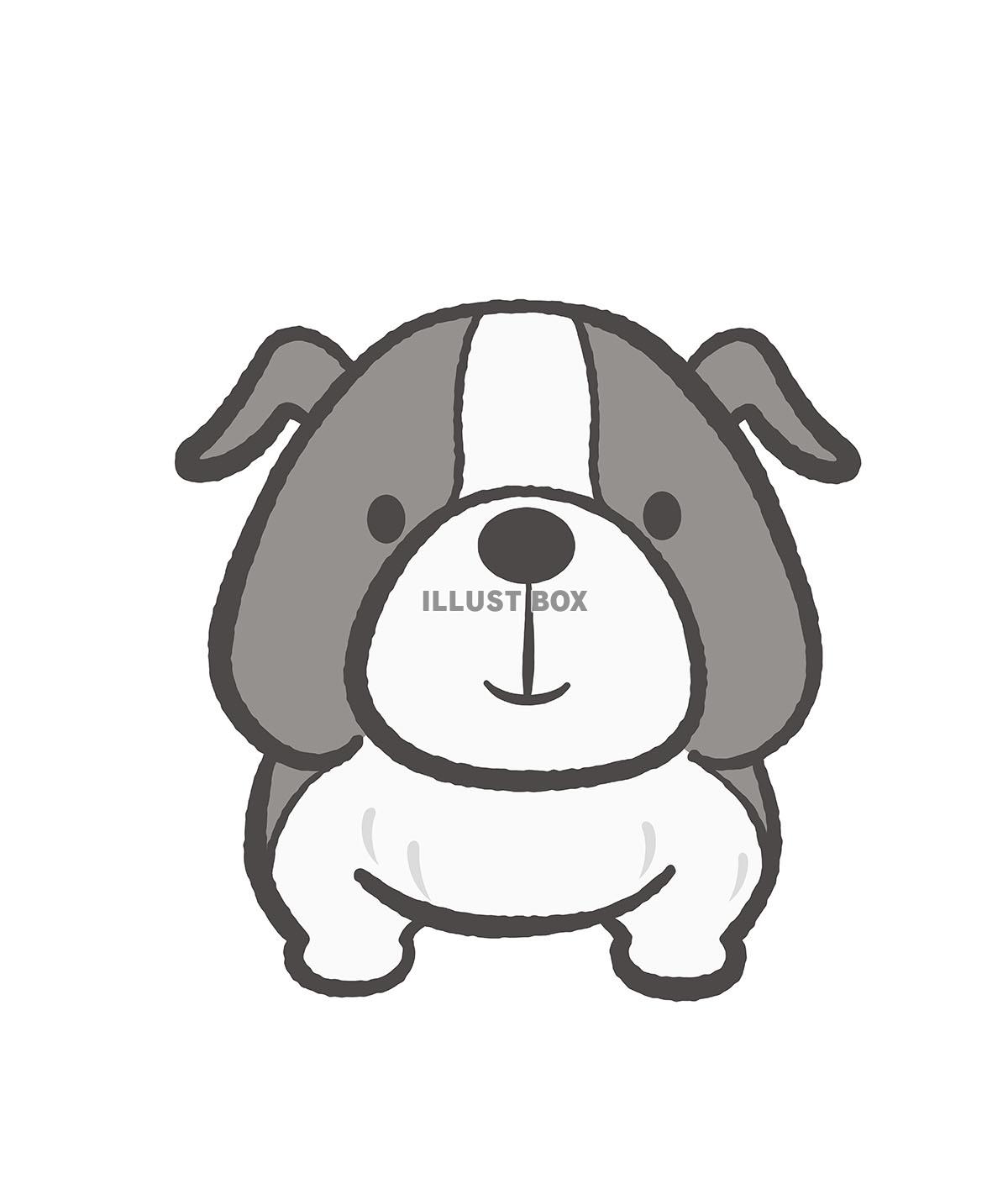 かわいい子犬の手描きイラスト