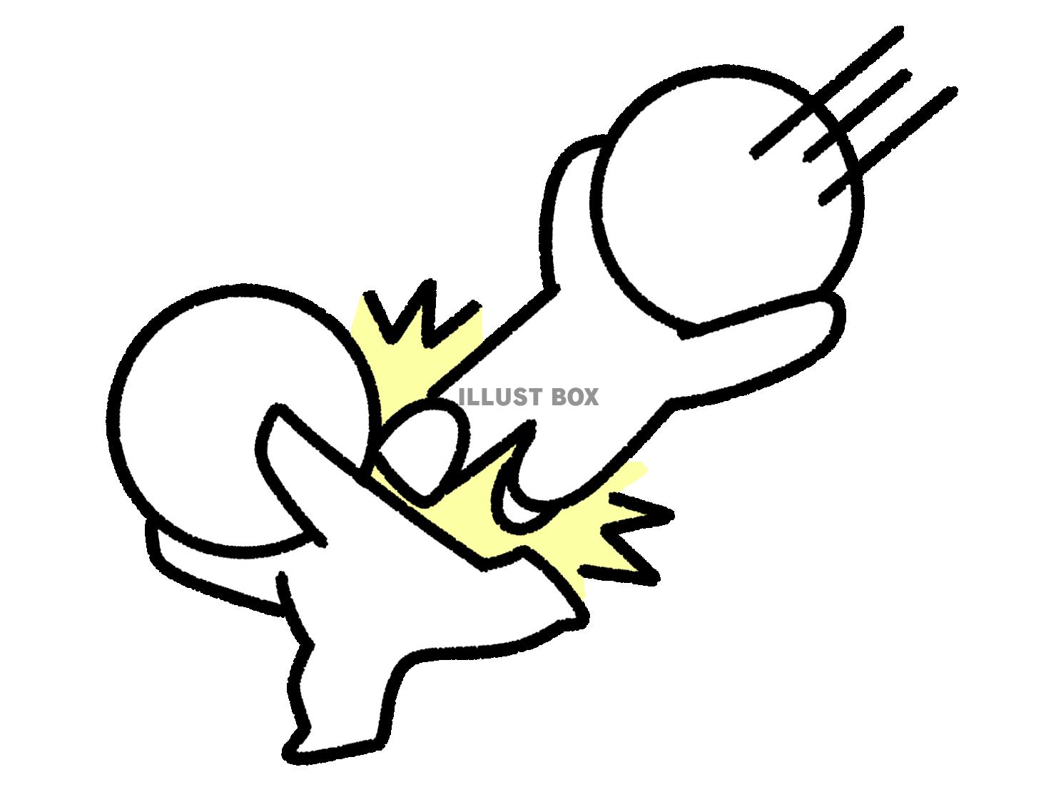 後ろからキックされる棒人間