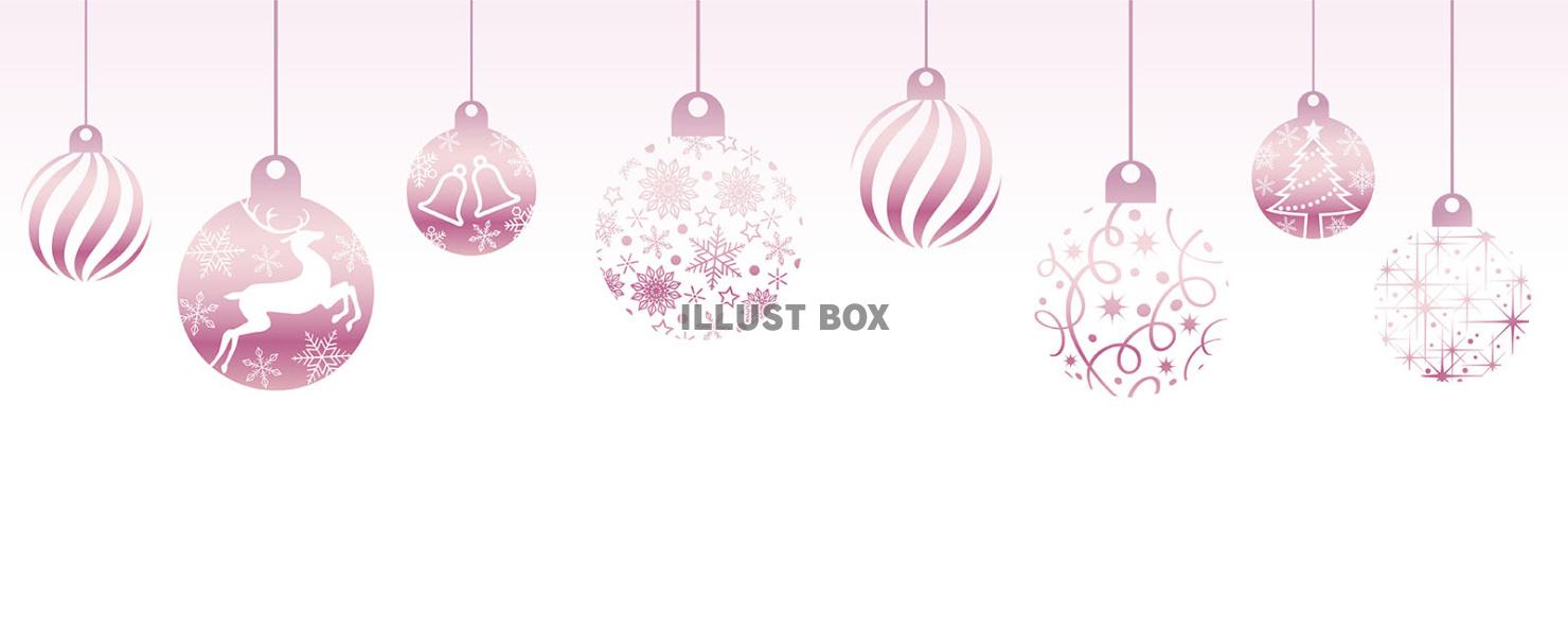 クリスマスボールのテキストスペース付き背景イラスト