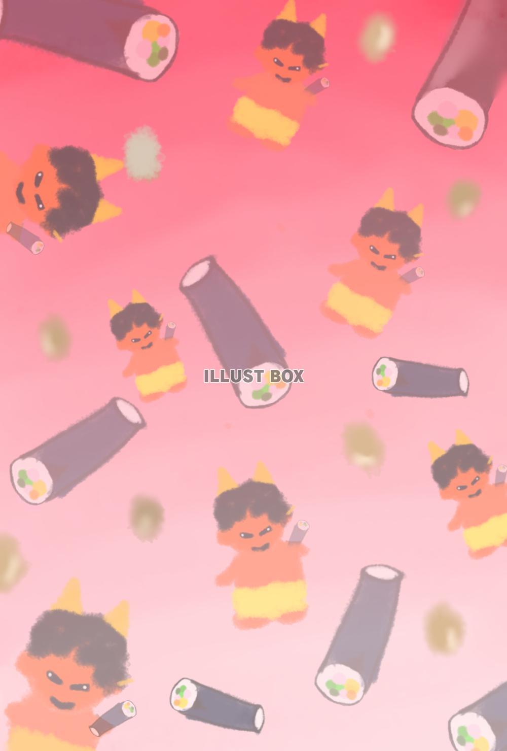 節分柄(⁠赤鬼)