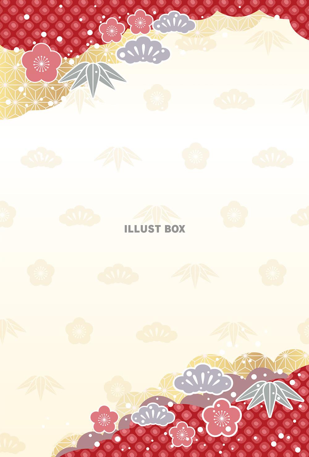 美しい和柄背景の年賀状テンプレート