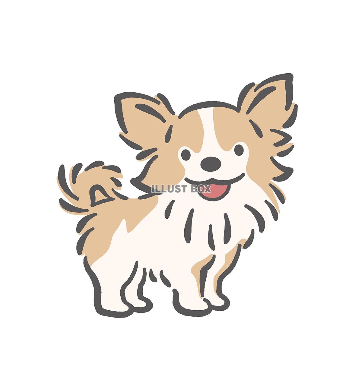 かわいい子犬の手描きイラスト