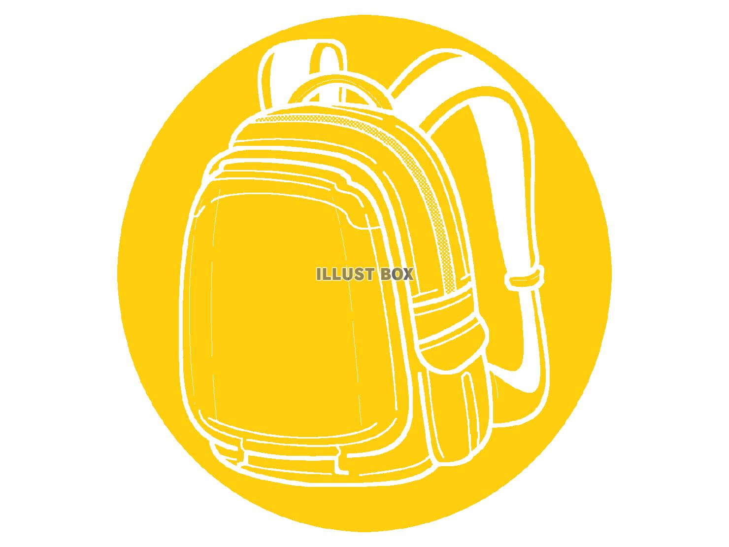 黄色のリュックのシルエットアイコン
