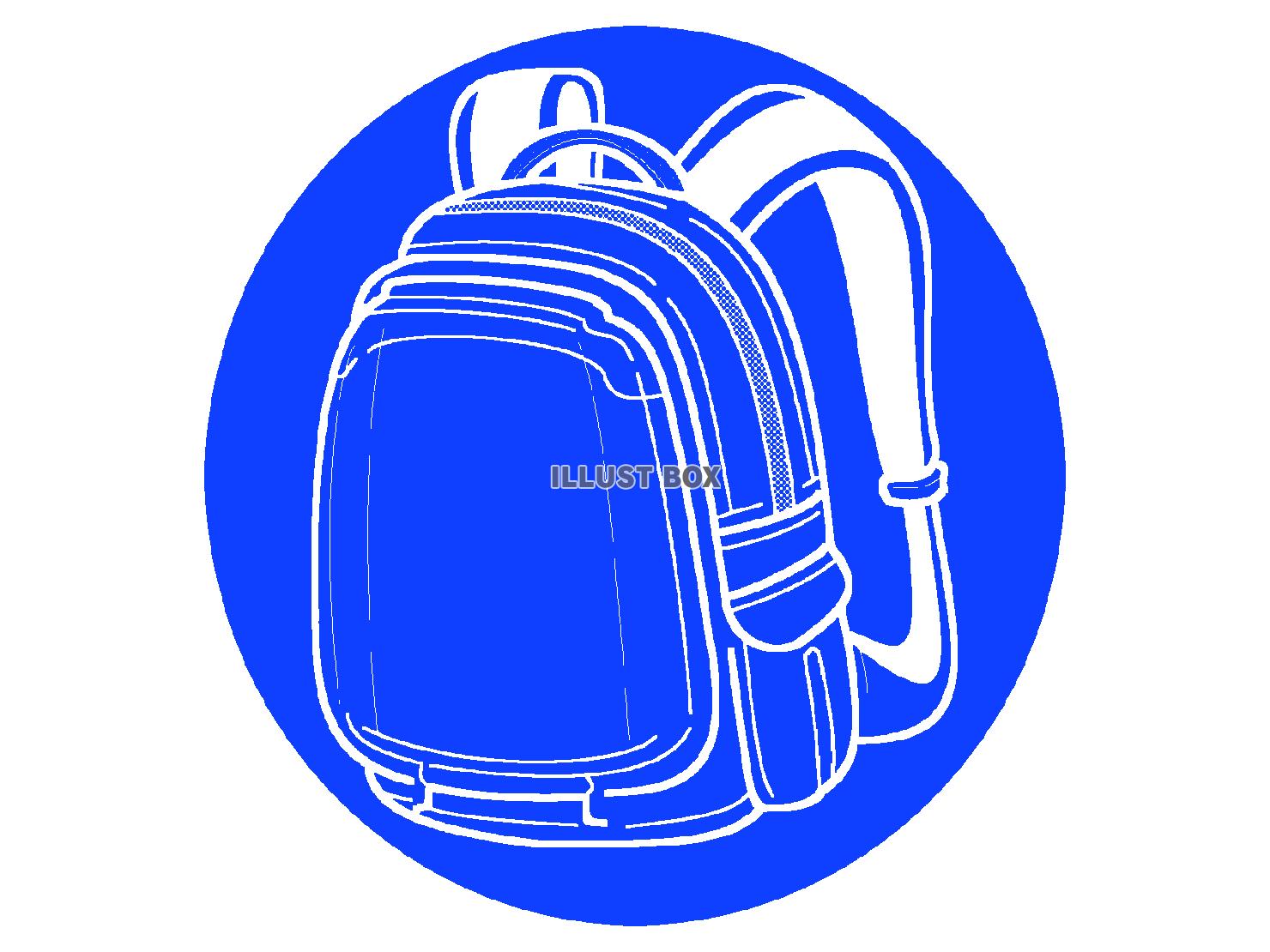 青色のリュックのシルエットアイコン