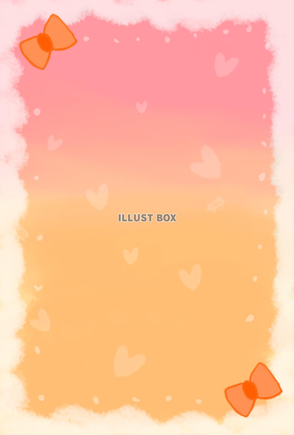 ふんわりリボン（オレンジ×レッド）