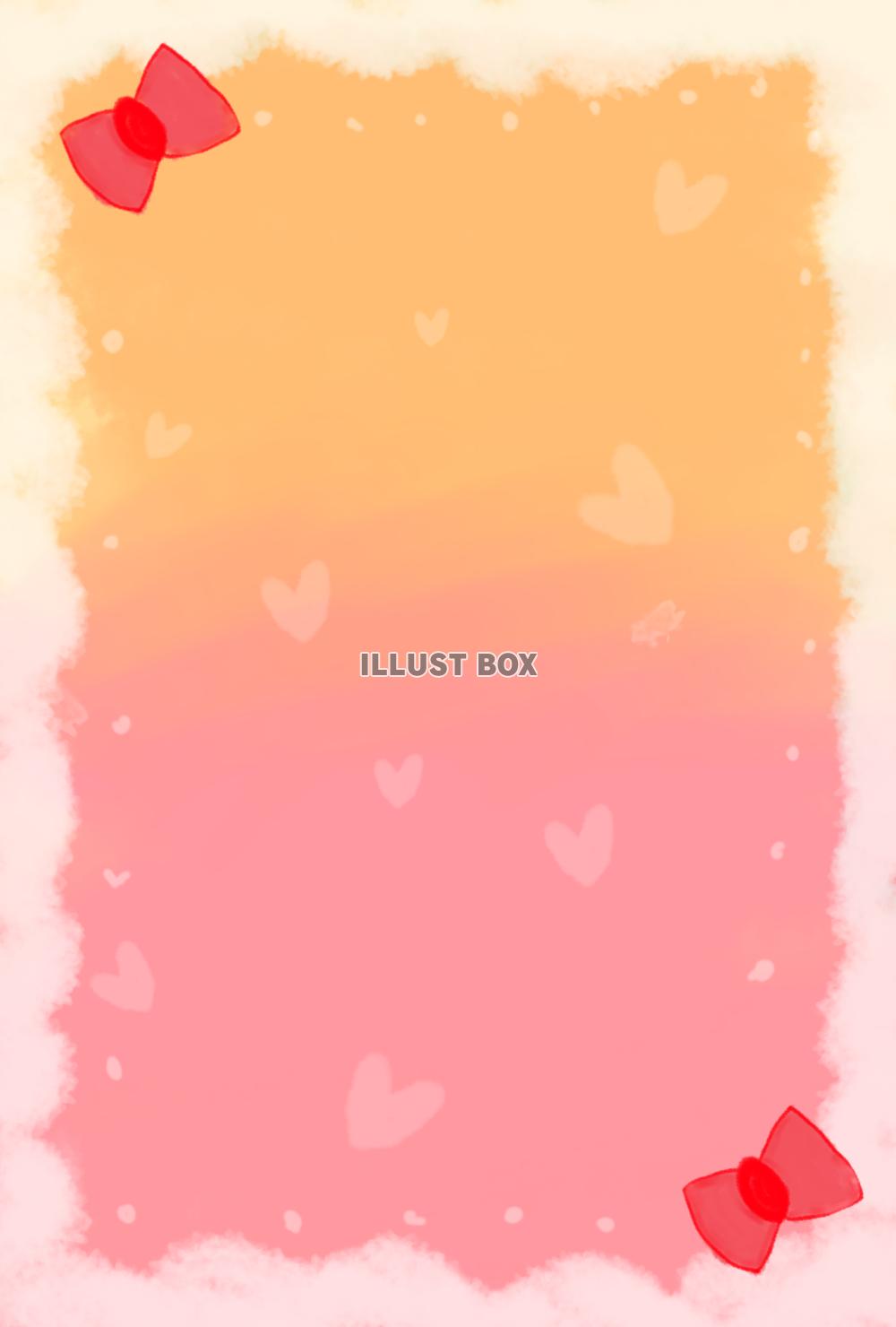 ふんわりリボン（レッド×オレンジ）