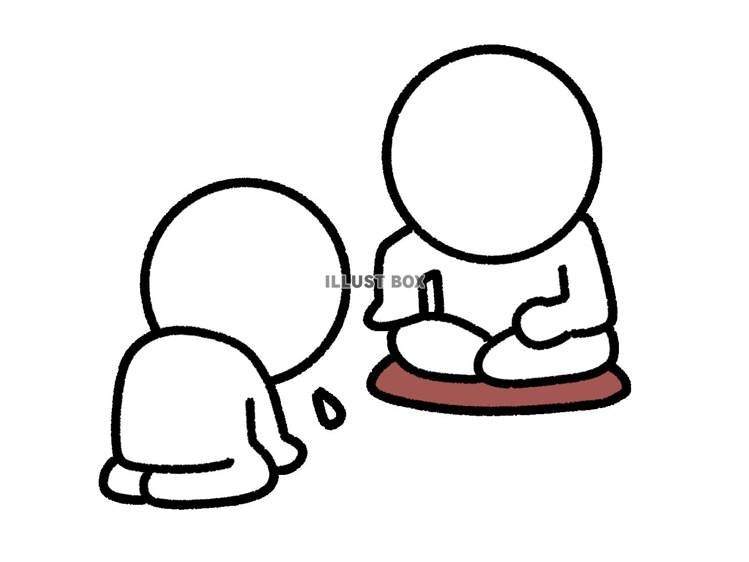 正座して説教される棒人間