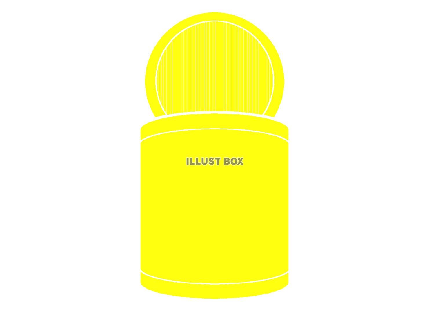 黄色の蓋が開いた缶詰のシルエット