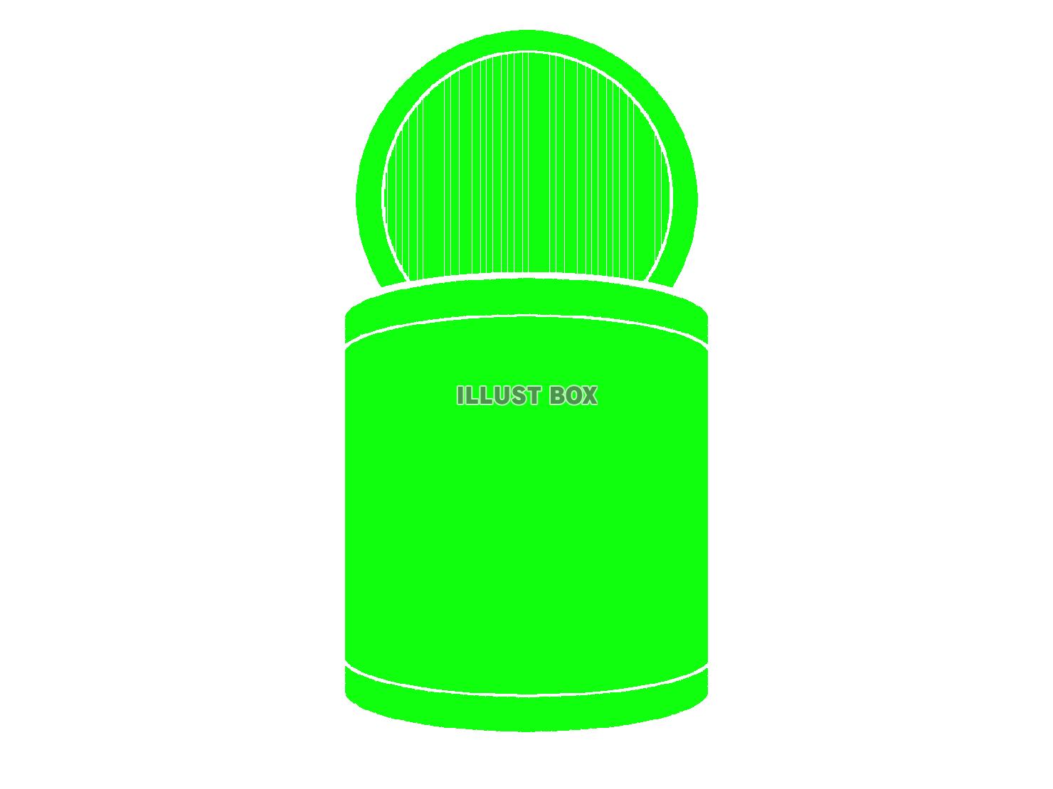 緑色の蓋が開いた缶詰のシルエット