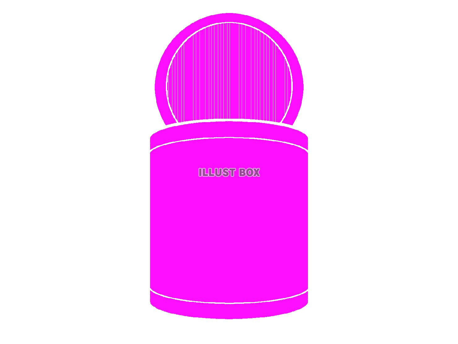 紫色の蓋が開いた缶詰のシルエット