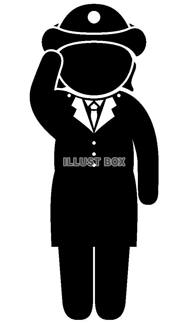 女性警察官-敬礼-ピクト