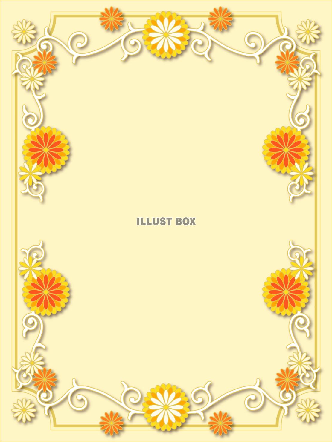 花もようのかわいいフレーム装飾