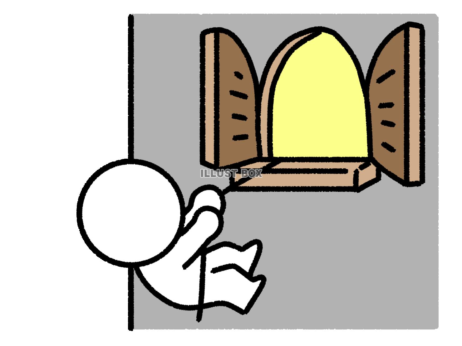 窓から脱出する棒人間