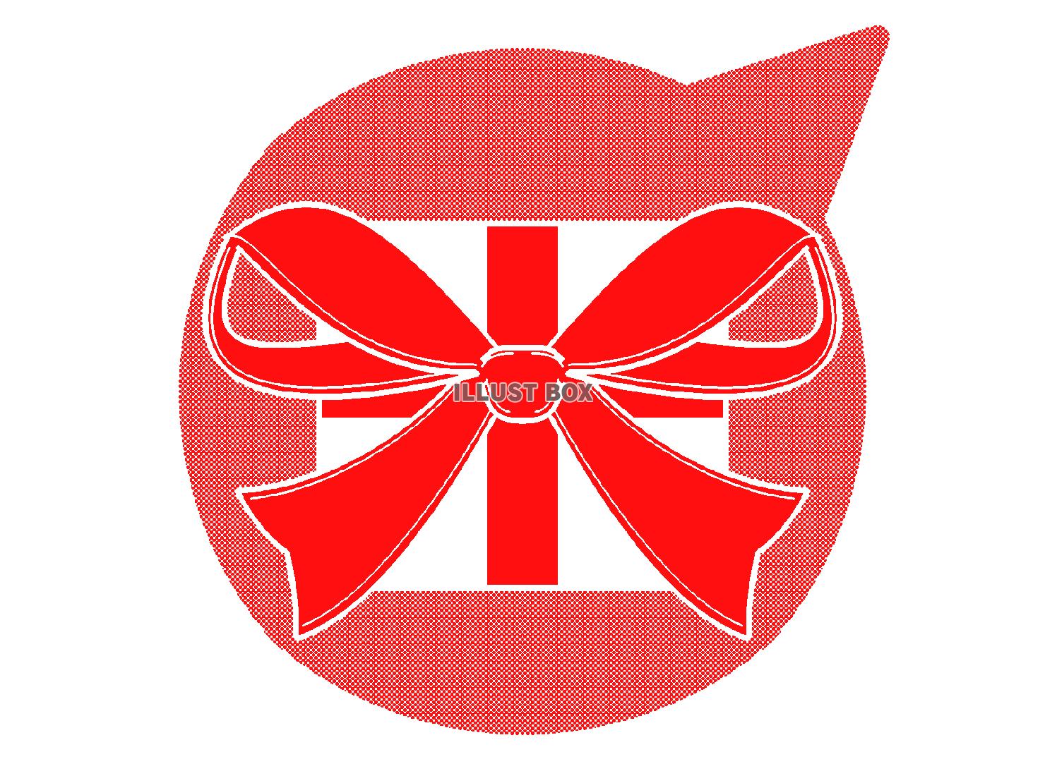 赤色のプレゼントのシルエット