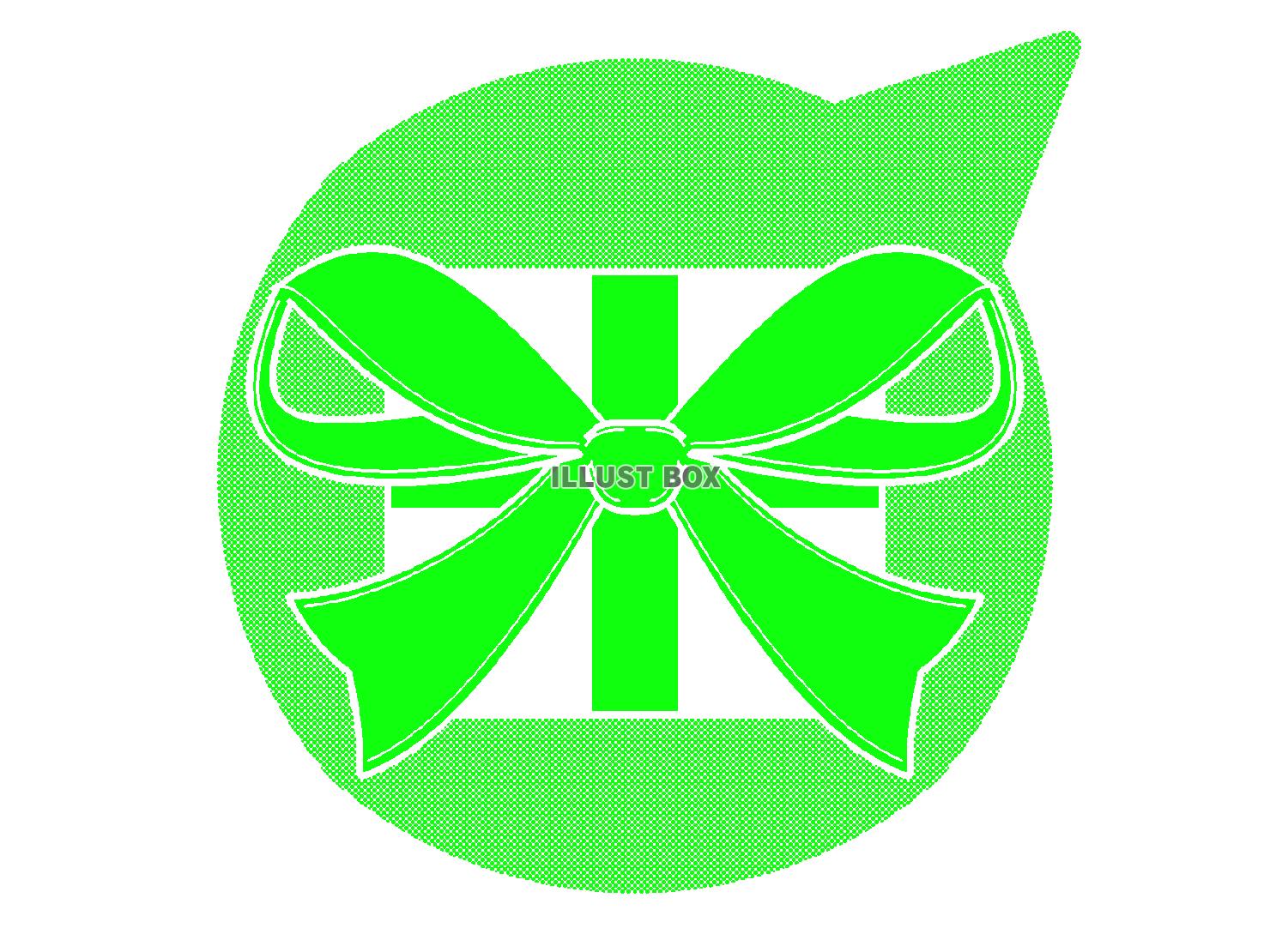 緑色のプレゼントのシルエット