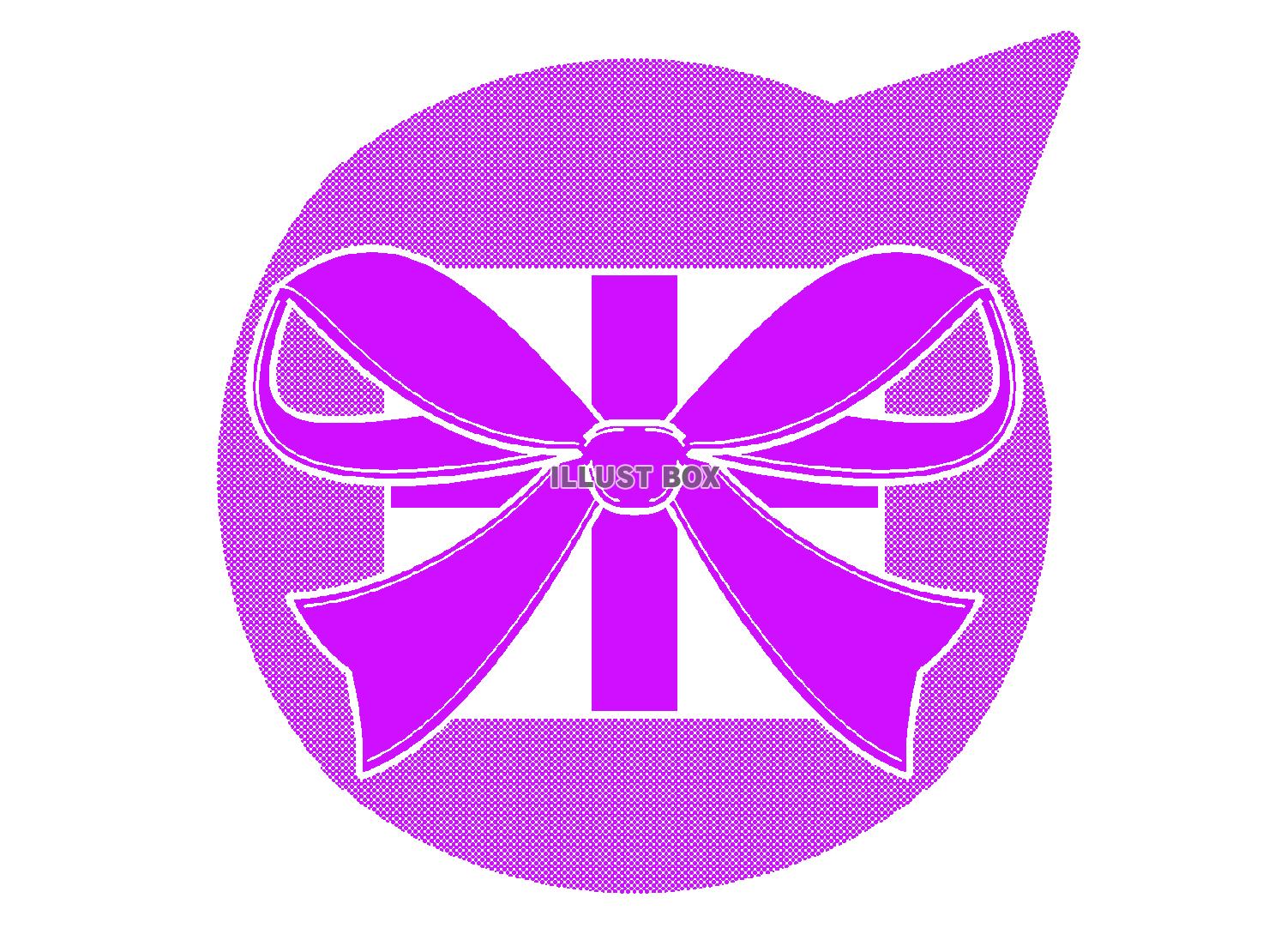 紫色のプレゼントのシルエット