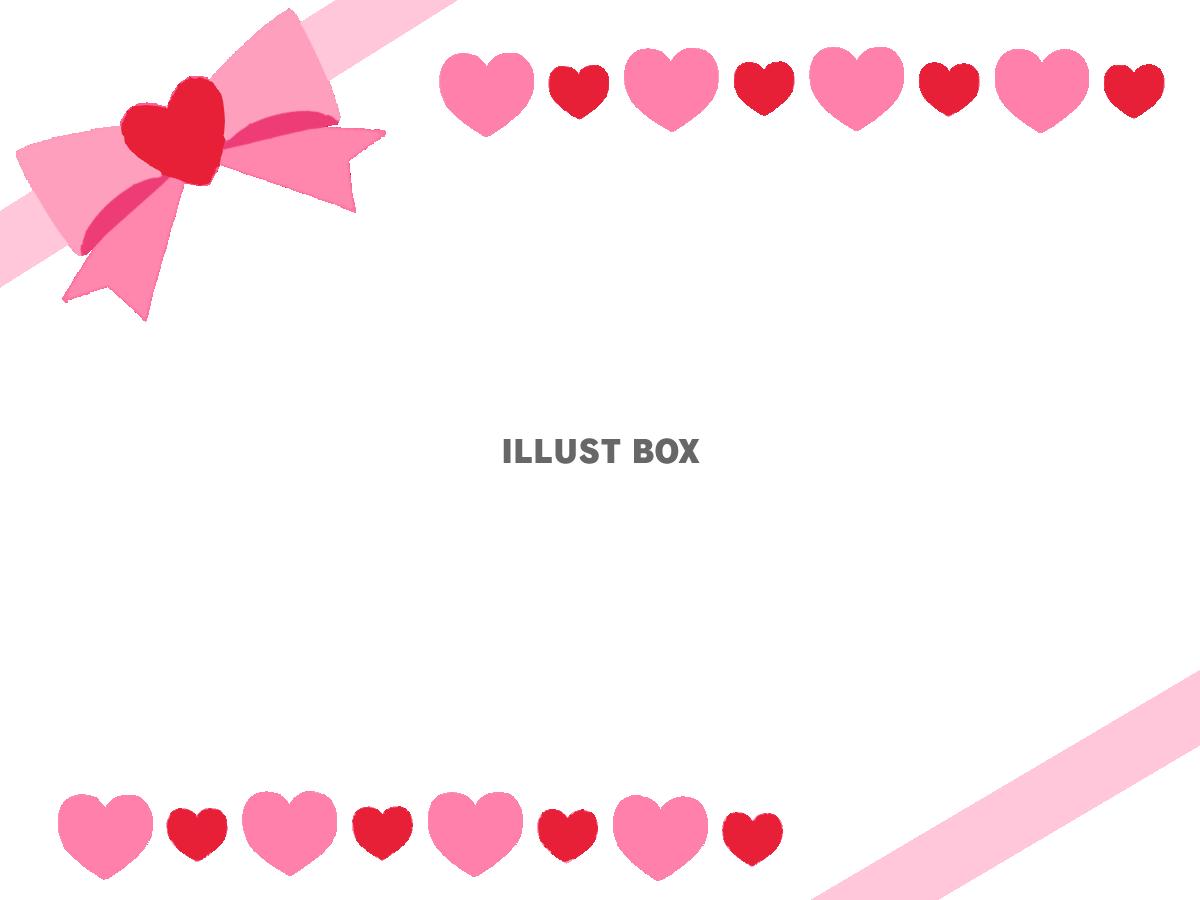 ハートリボンフレーム　透過png