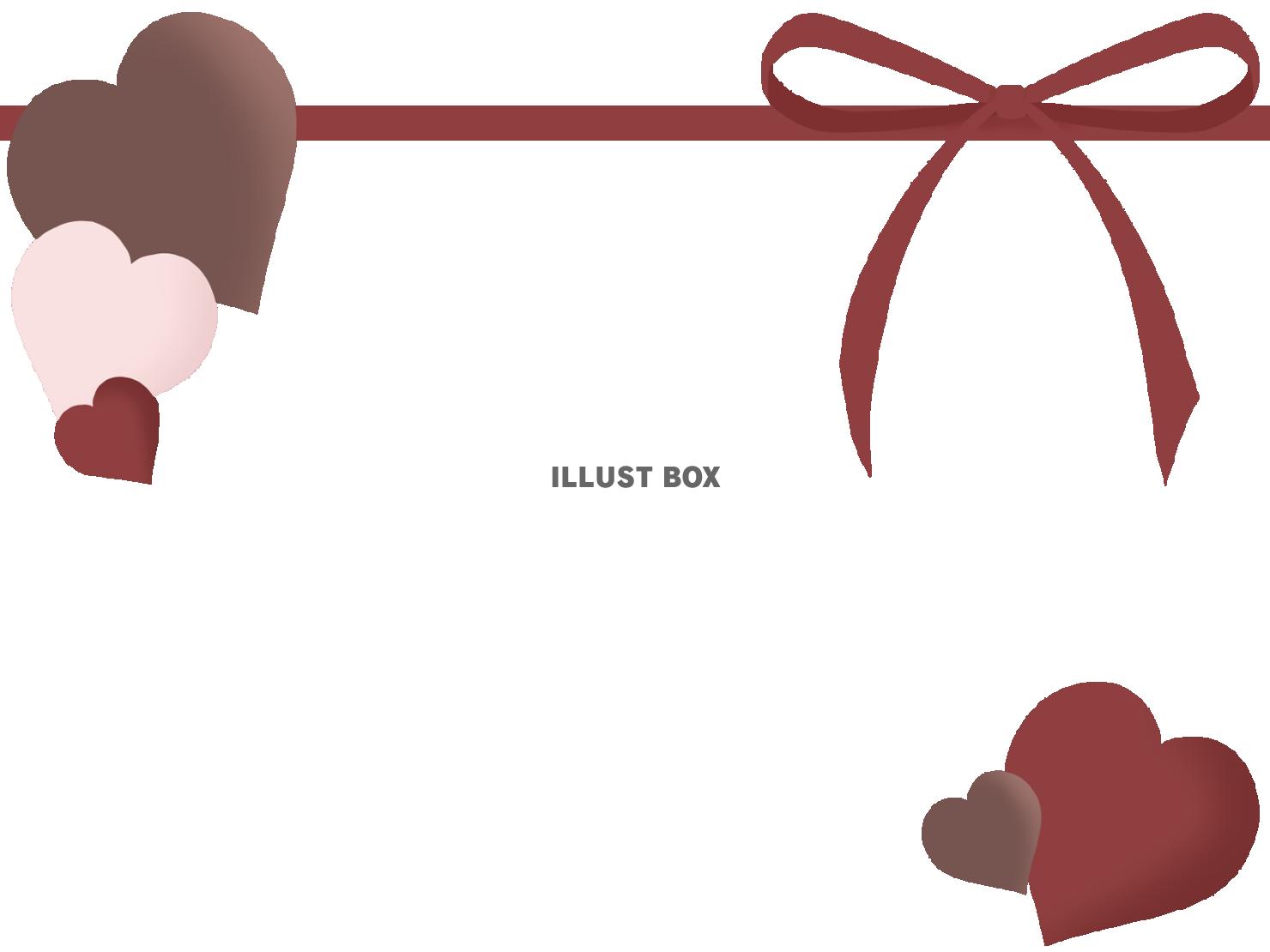 ハートとリボンのフレーム