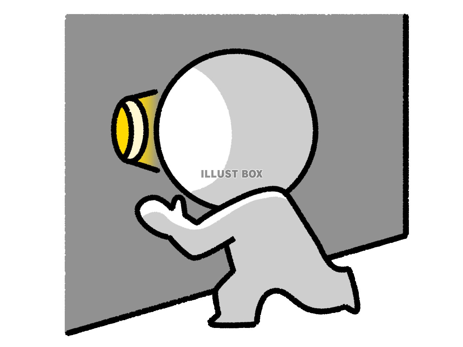 穴を覗く棒人間