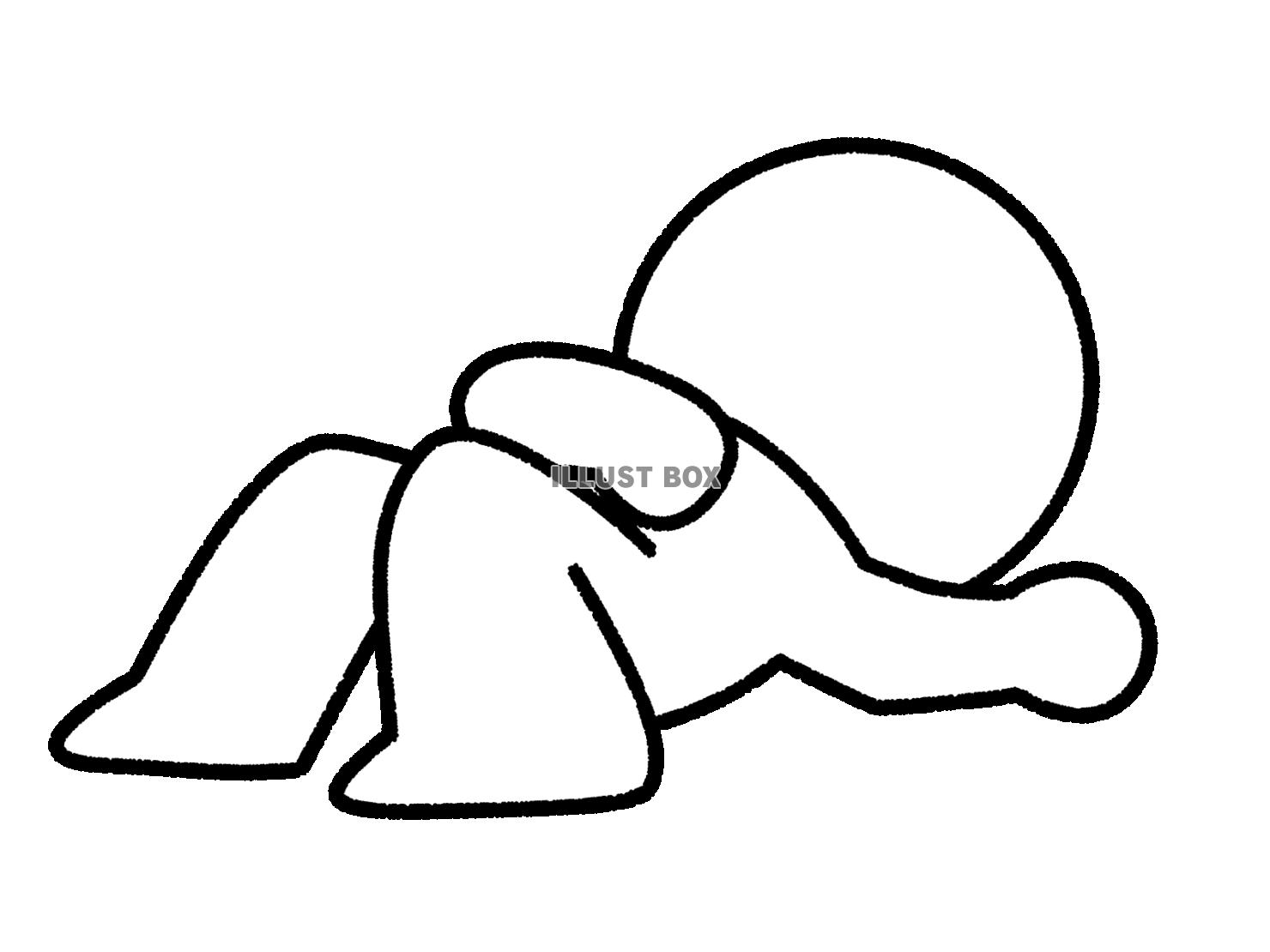 寝てしまっている棒人間