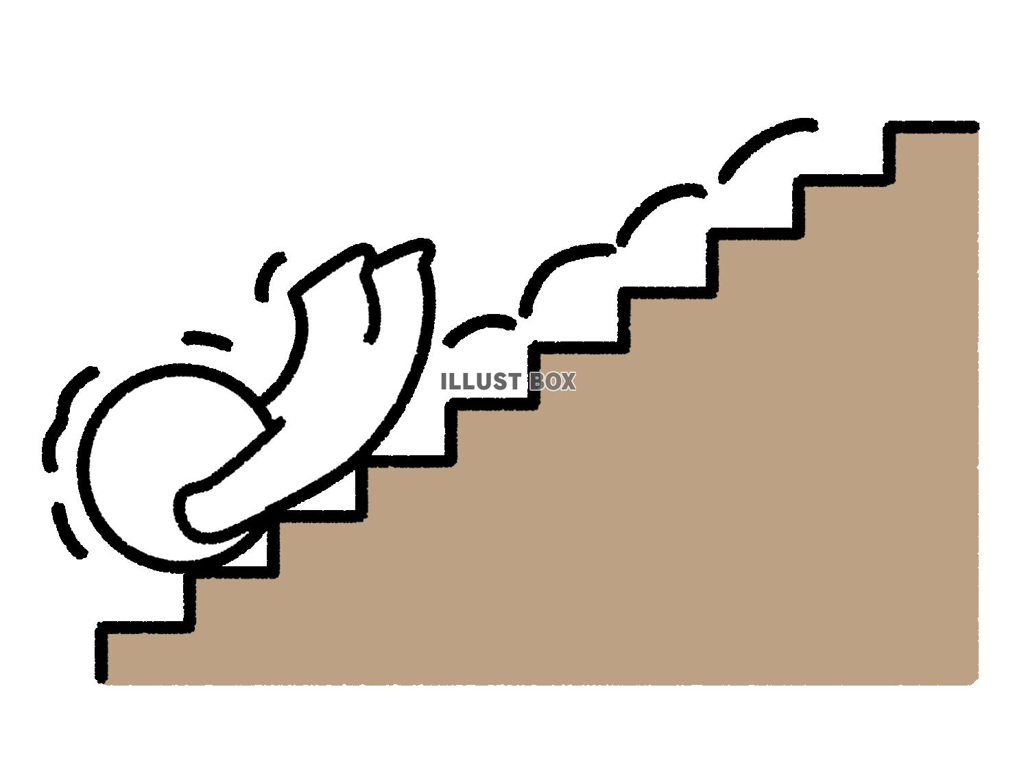 階段を滑るように落ちる棒人間