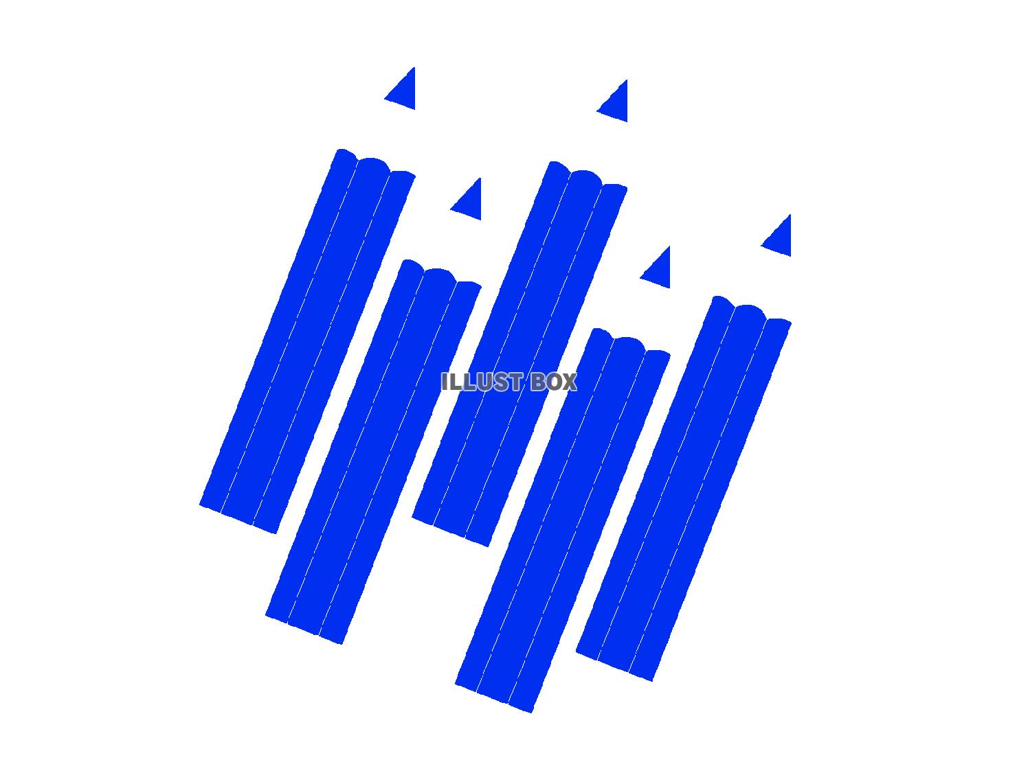 青色の色鉛筆のシルエット