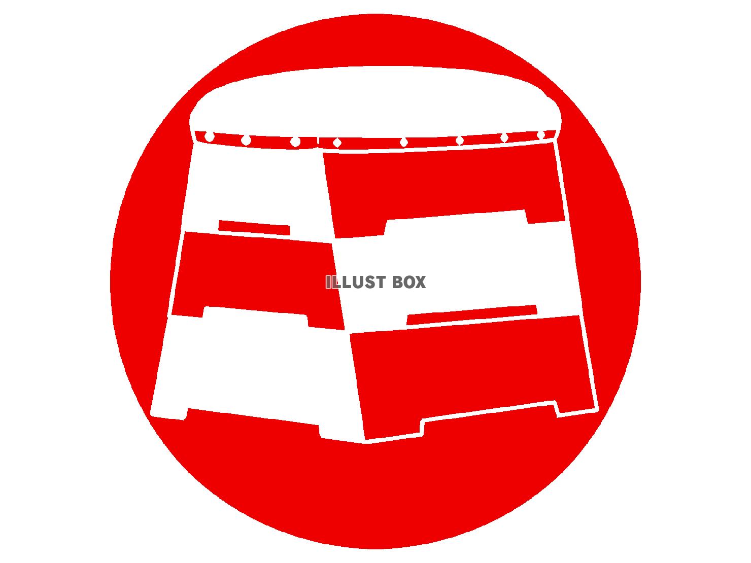 赤色の跳び箱のシルエット