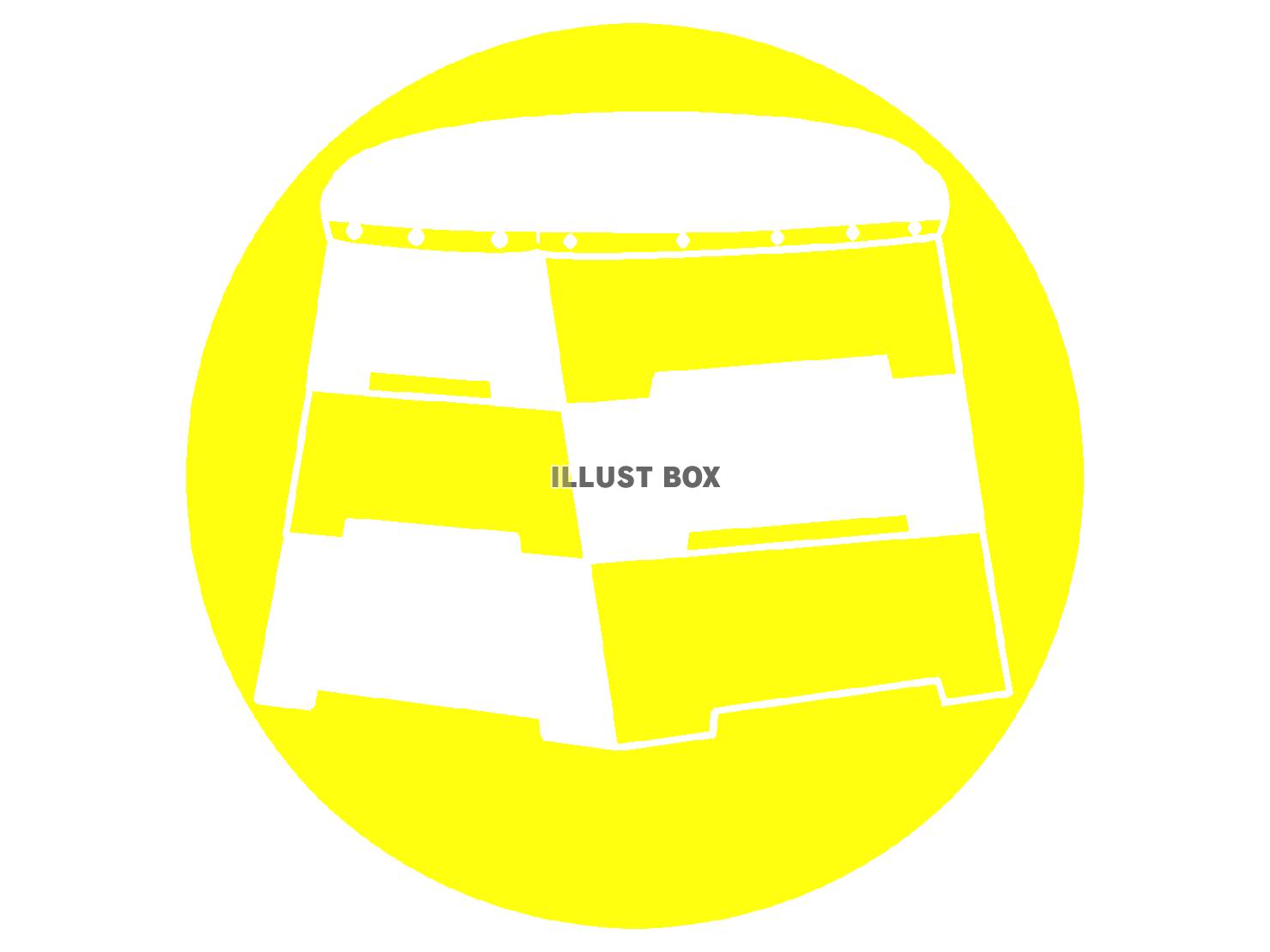 黄色の跳び箱のシルエット