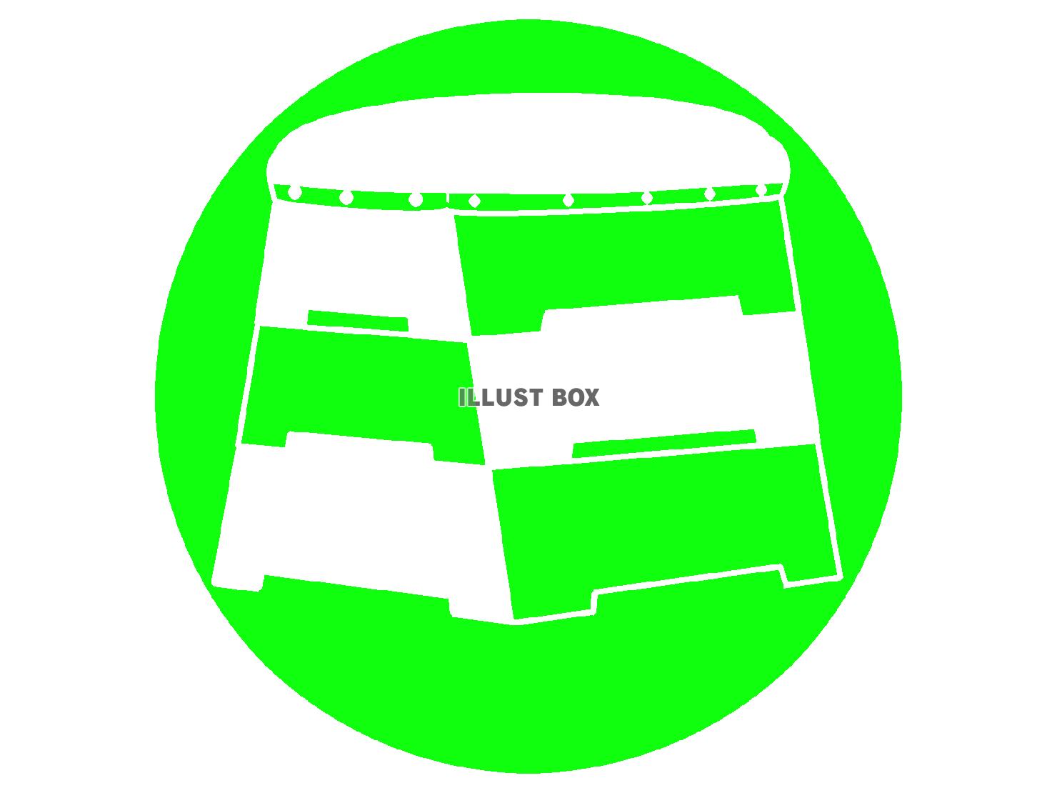 緑色の跳び箱のシルエット