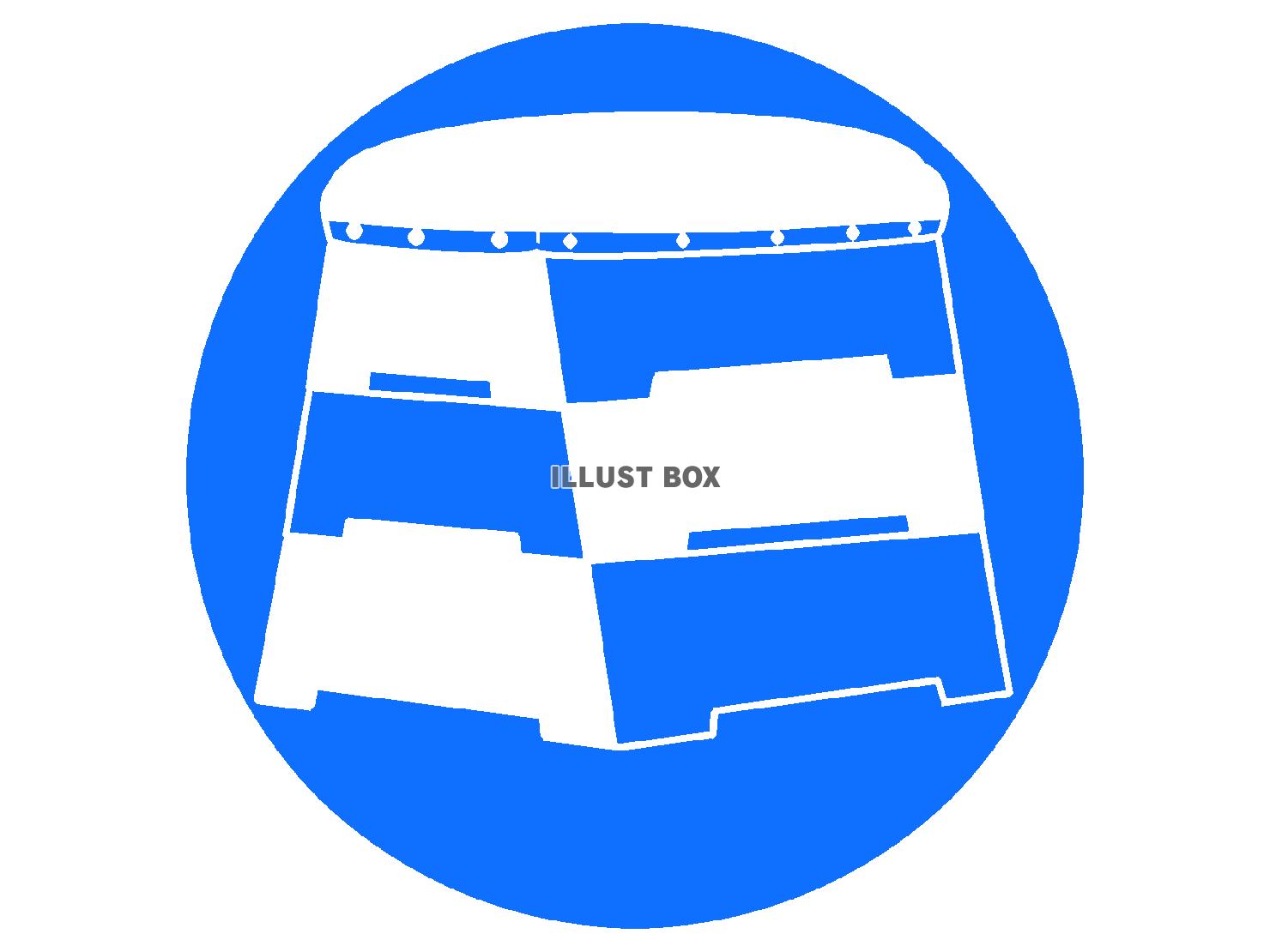 青色の跳び箱のシルエット