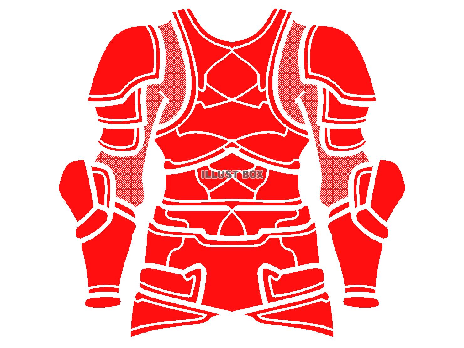 赤色のブリガンダインの防具シルエット