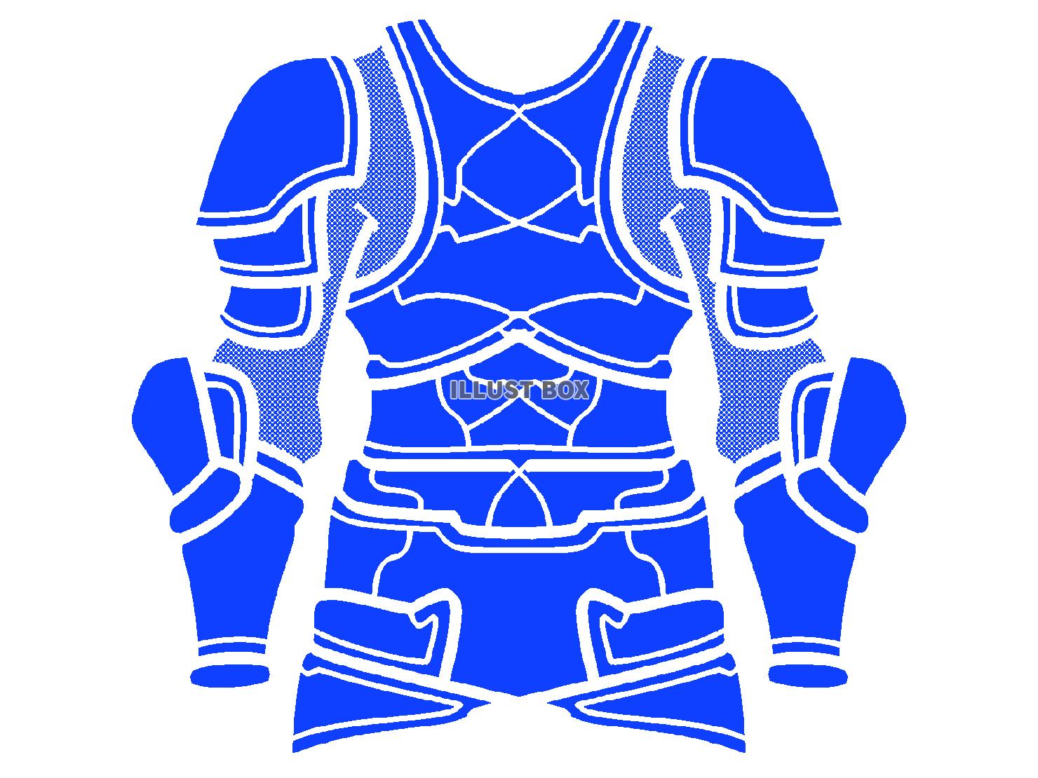 青色のブリガンダインの防具シルエット