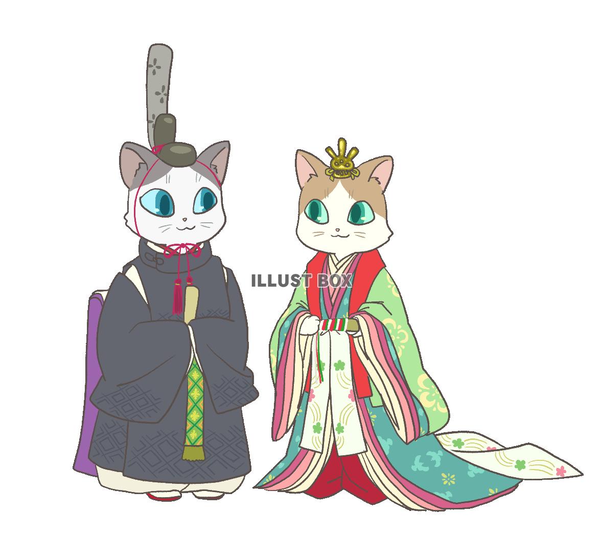 猫のお雛様とお内裏様