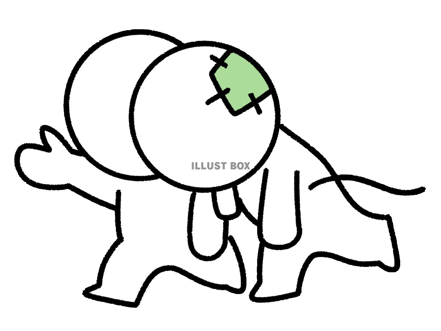 ぐったりした人を連れて行く棒人間